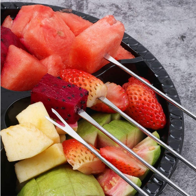 Appetizer Forks 8pcs Fondue Forks Stainless Steel Fruit Forks Barbecue Fork with Heat Resistant Handle for Chocolate Cheese Meat Marshmallows Tasting Forks - Image 4