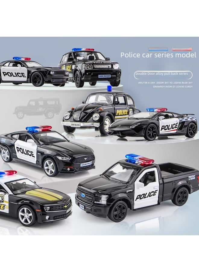 Generic 136 Scale Special Police Car Model Alloy Vehicle Simulation Car 110 Police Toy Set Realistic Detailing Diecast Metal-Color:1:36 Color Boxed-Police Dodge Challenger-Double Door Back  - Image 4