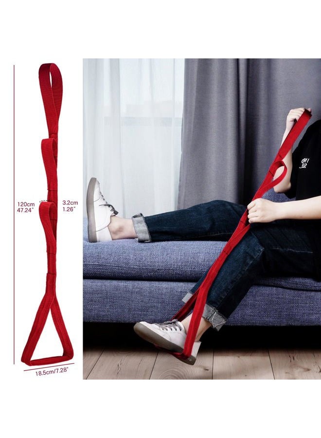 Hirritale 42 Inch Long Leg Lifter,Leg Lifter Strap with Large Rigid Foot Loop &Sturdy Multiple Handles For Limited Mobility, Knee, or Hip Replacement Surgery(Red)… - Image 3