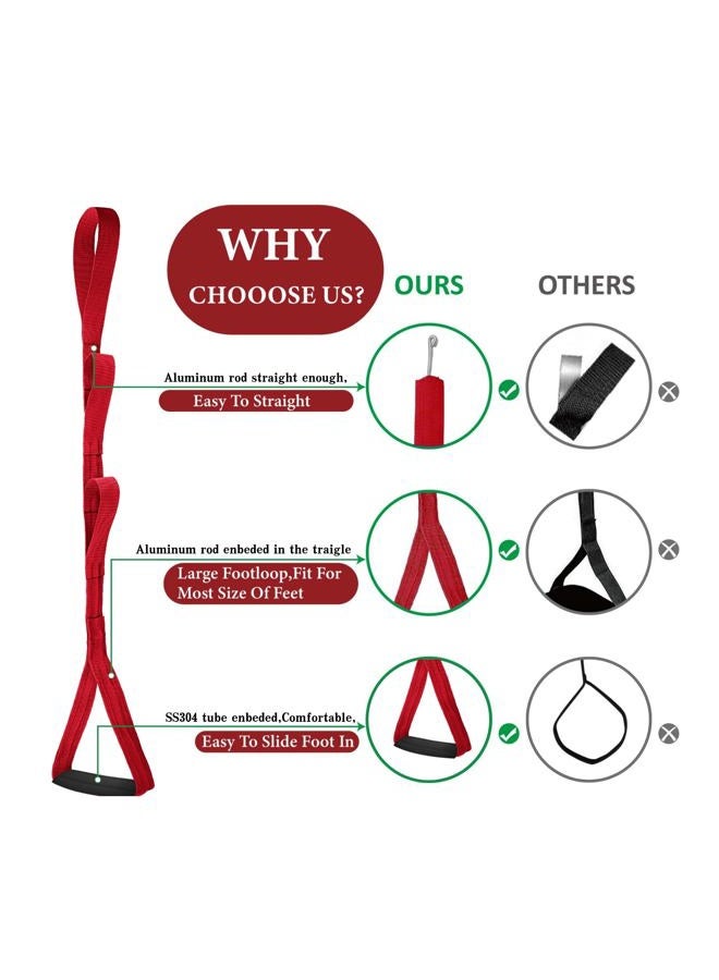 Hirritale 42 Inch Long Leg Lifter,Leg Lifter Strap with Large Rigid Foot Loop &Sturdy Multiple Handles For Limited Mobility, Knee, or Hip Replacement Surgery(Red)… - Image 4