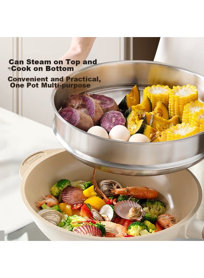 Amercook Titanium Ceramic Non-stick Wok, Uncoated Stir-fry Pan, Household Flat-bottom Titanium Pan, Suitable For Induction And Gas Stoves - Image 5