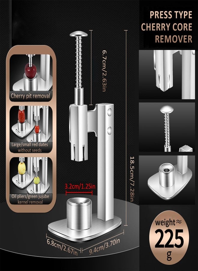 PhantomSky Cherry Pitter, Stainless Steel Cherry Pit Remover, Portable Cherry Seed Remover, Easy-to-Use Cherry Stoner for Quickly Making Cherry jam, Cherry Pie and Syrup (Heavy Duty) - Image 4