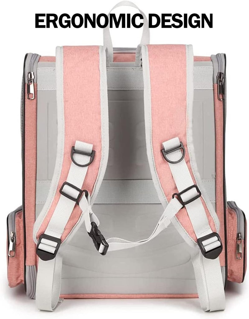 KASTWAVE Advanced minimal build Pet Carrier Backpack for Dogs and Cats, Spacious Foldable Fully Ventilated Mesh Portable Transport Bag Breathable Transparent Airline Approved Designed for Travel, Hiking, Walking,Outdoor Multi usage - Image 4