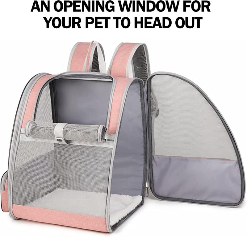 KASTWAVE Advanced minimal build Pet Carrier Backpack for Dogs and Cats, Spacious Foldable Fully Ventilated Mesh Portable Transport Bag Breathable Transparent Airline Approved Designed for Travel, Hiking, Walking,Outdoor Multi usage - Image 2