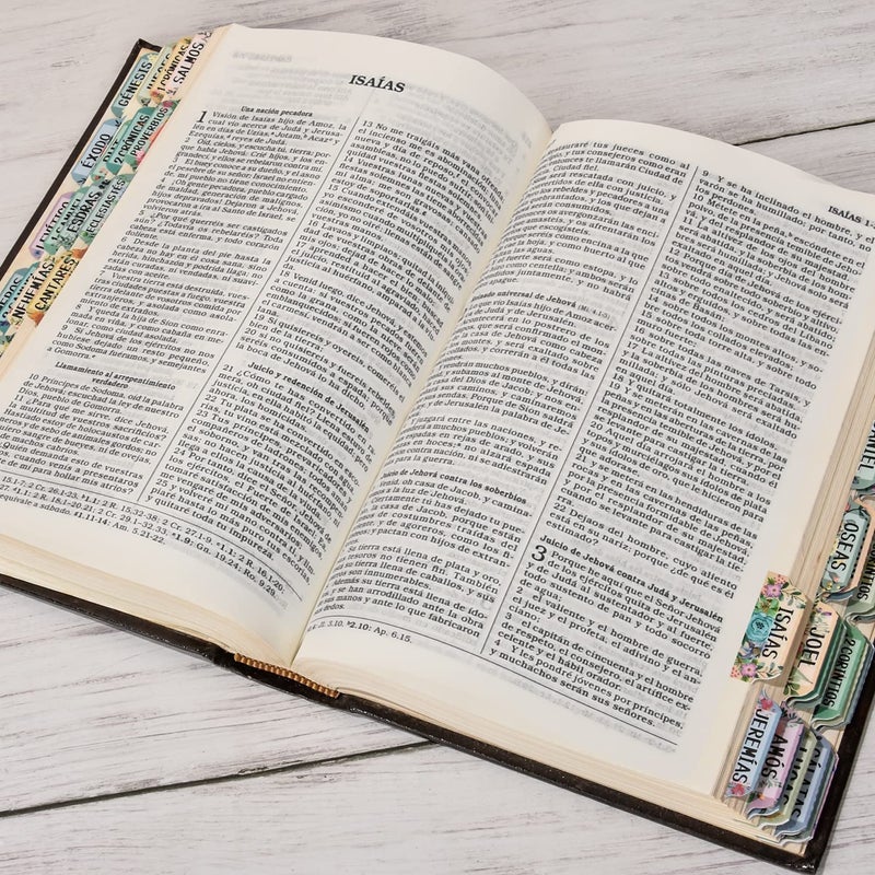 Cualfec Spanish Bible Index Tabs New & Old Testament Tabs Matte Laminated Floral Design, Bible Journaling Supplies - 122 Pcs (Floral) - Image 5