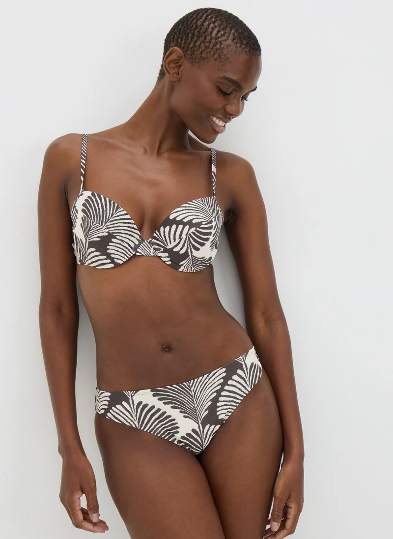 Matalan Black Mono Shell Print Mini Bikini Bottoms