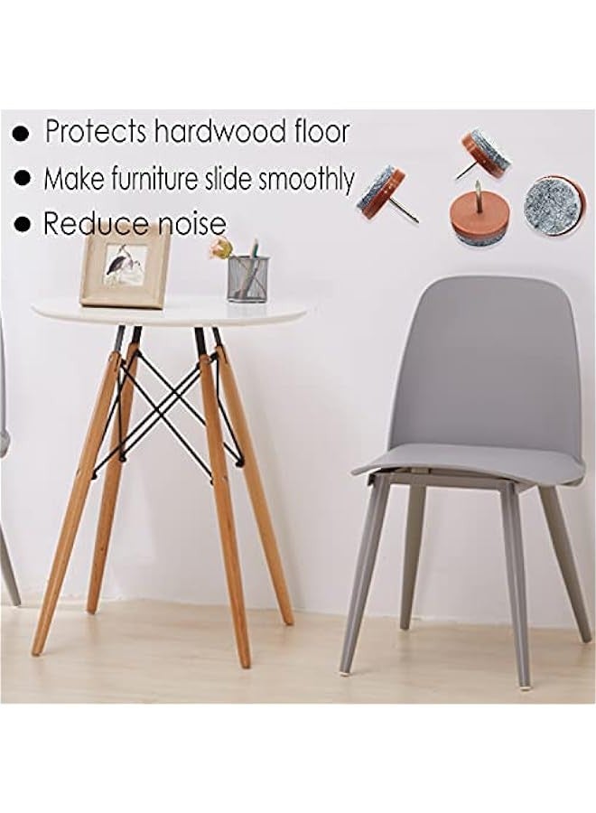 40pcs Round Heavy Duty Nail-on Felt Pad for Furniture Chair Table Leg Feet Floor Protectors Slide Smoothly (Brown, Pad Diameter 20mm)  - Image 4