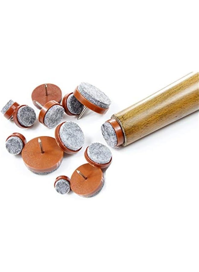 40pcs Round Heavy Duty Nail-on Felt Pad for Furniture Chair Table Leg Feet Floor Protectors Slide Smoothly (Brown, Pad Diameter 20mm)  - Image 5
