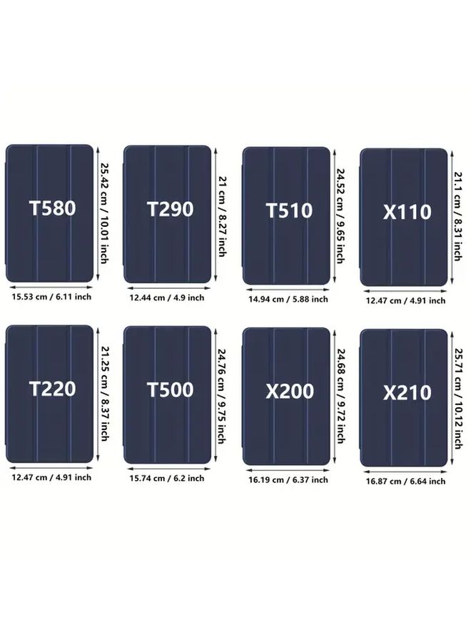 غطاء ذكي نحيف من الجلد الصناعي الأزرق الداكن لتطبيق Samsung Galaxy Tab A9 Plus 11 إنش 2023 X210 X215 مع ظهر غير لامع غطاء واقٍ متين - Image 2