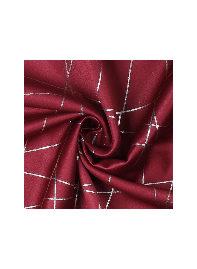 The Bros ستارة باب 215 سم من الحرير الصناعي بنمط متقاطع 100% حجب الضوء، مارون، عبوة من 2 - Image 3