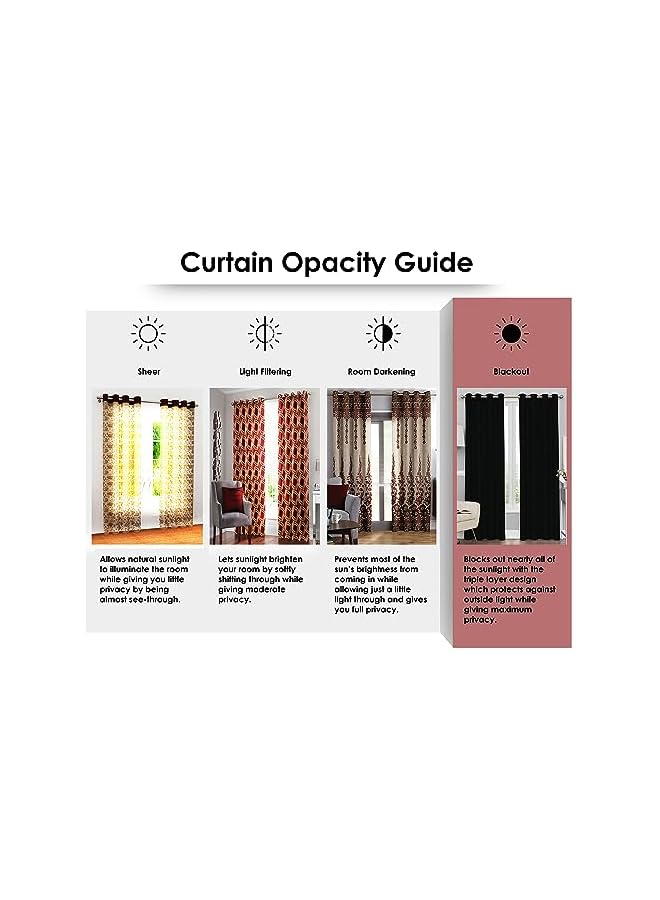 The Bros ستارة باب 215 سم من الحرير الصناعي بنمط متقاطع 100% حجب الضوء، مارون، عبوة من 2 - Image 4