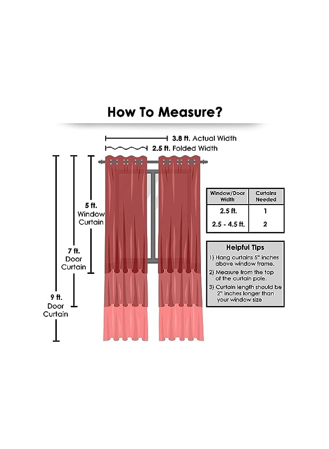 The Bros ستارة باب 215 سم من الحرير الصناعي بنمط متقاطع 100% حجب الضوء، مارون، عبوة من 2 - Image 5