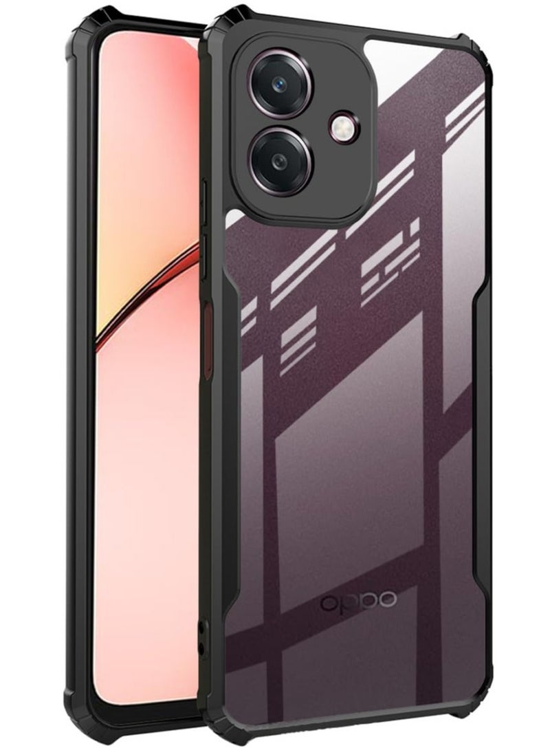 OPPO A3 4G / A3X 4G / A60 5G Case Cover, Ultra-Thin Lightweight Cover Soft TPU Bumper, Acrylic Clear Back Mobile Phone Case Cover For OPPO A3 4G / A3X 4G, Black - Image 1