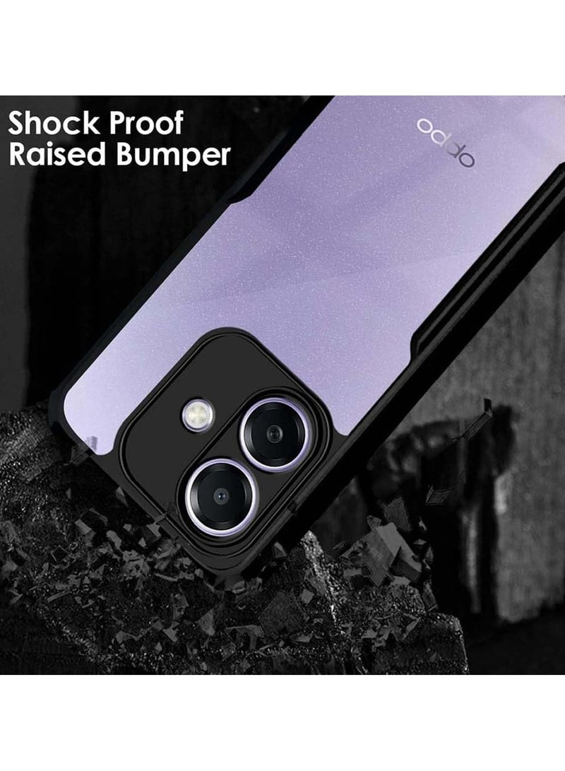 OPPO A3 4G / A3X 4G / A60 5G Case Cover, Ultra-Thin Lightweight Cover Soft TPU Bumper, Acrylic Clear Back Mobile Phone Case Cover For OPPO A3 4G / A3X 4G, Black - Image 2