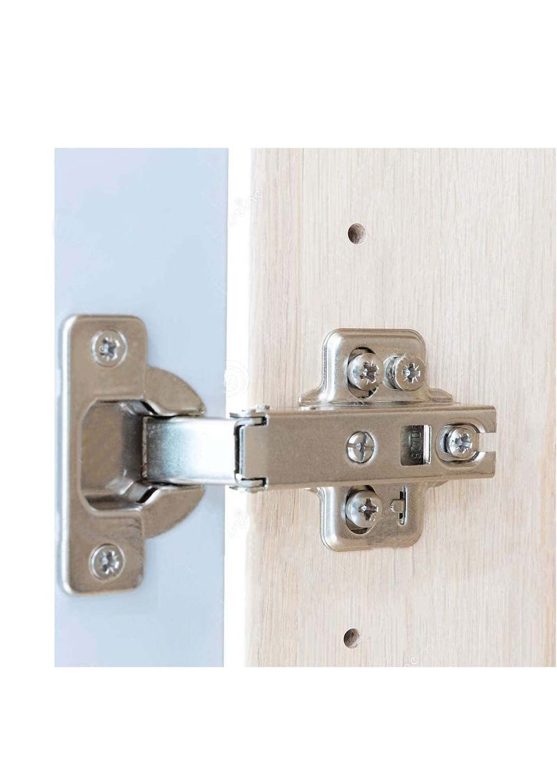 KNP KNP 110 Degree Angle Adjustable Stainless Steel Cabinet Door Concealed Cabinet Hinge Full Overlay Half Overlay Inset Hinges Half Overlay 8 Psc  - Image 1