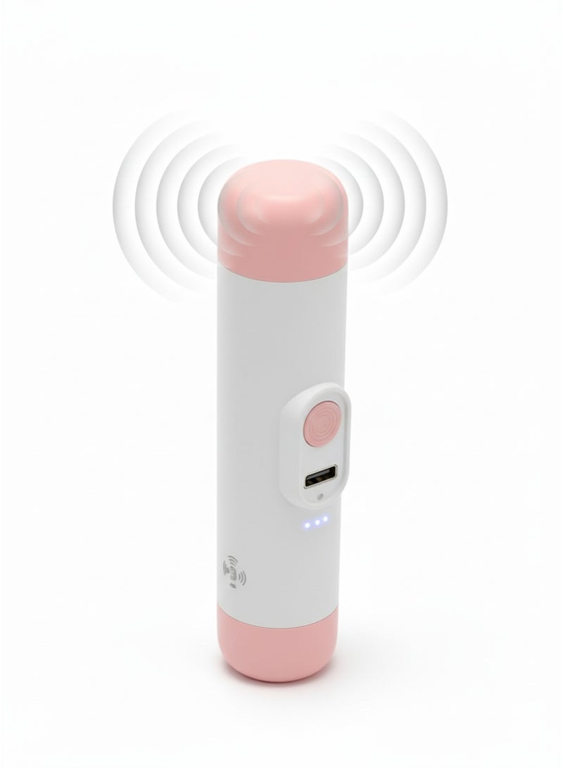 Rechargeable Flashlight with Vibration Massage Function - USB-C Powered - White & Pink - Image 2