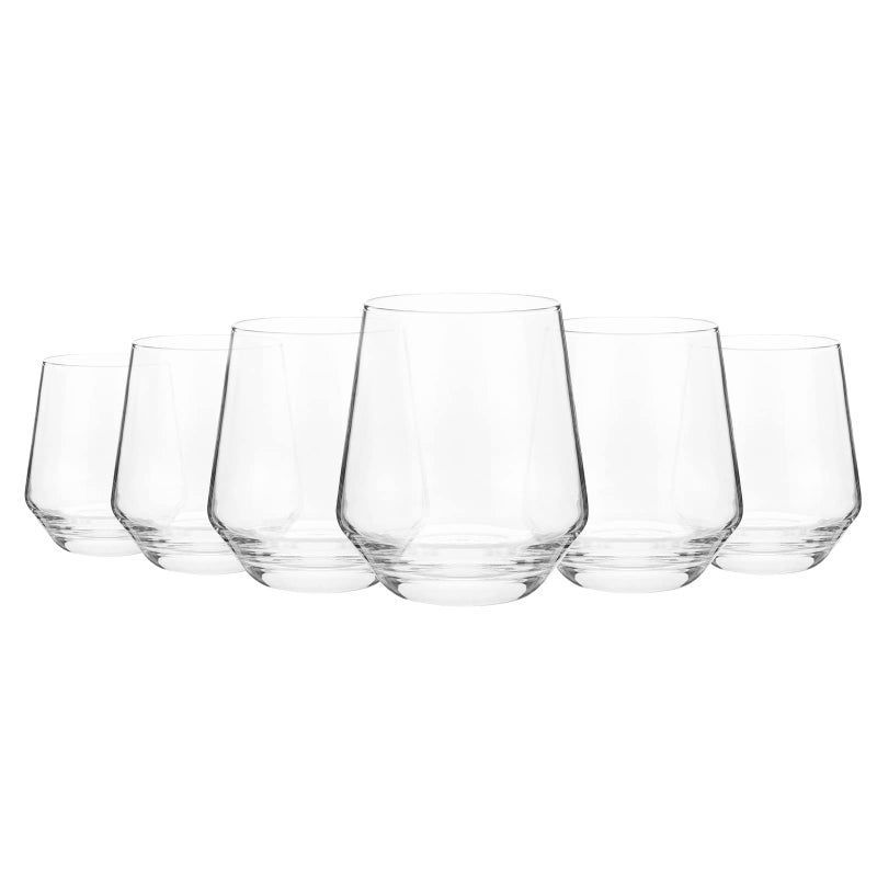 KXWARE 16ounce Acrylic Unbreakable Stemless Wine Glasses set of 6 Clear