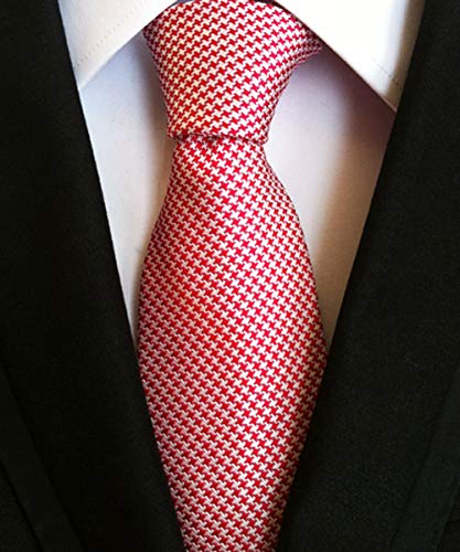 Secdtie Men Fashion Style Red Silver Designer Inspired Ties Necktie Pretty Birthday Gift - Image 2