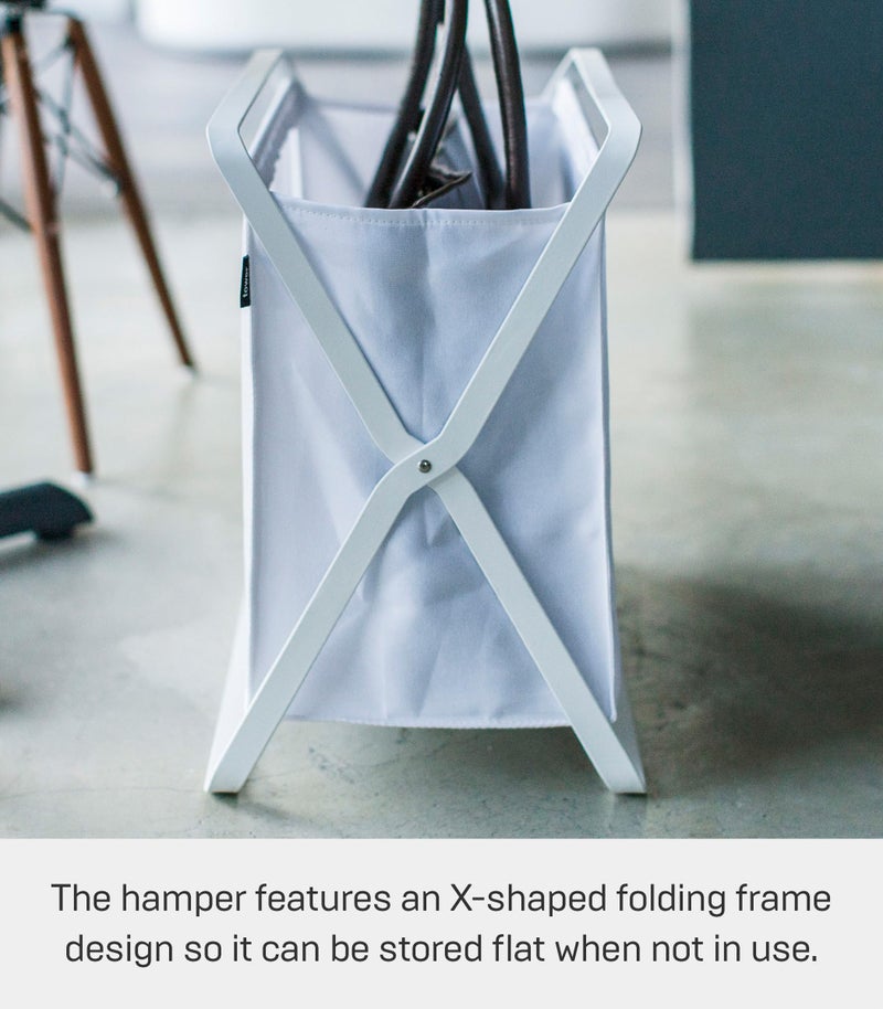 YAMAZAKI home Tower Storage Hamper White - Image 5