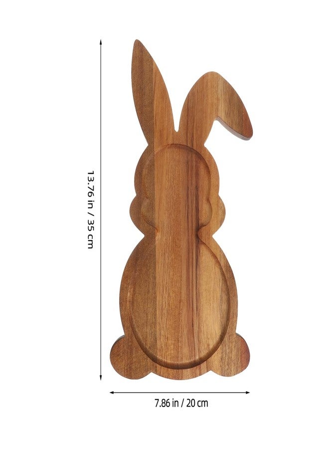 NIYANGLE Easter Bunny Tray, Rabbit Shaped Charcuterie Board Wood Dessert Serving Plate Kitchen Appetizer Tray Cheese Board Sushi Fruits Snacks Platter Easter Decor - Image 4