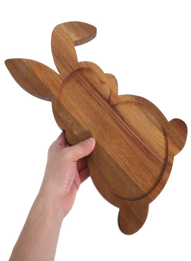 NIYANGLE Easter Bunny Tray, Rabbit Shaped Charcuterie Board Wood Dessert Serving Plate Kitchen Appetizer Tray Cheese Board Sushi Fruits Snacks Platter Easter Decor - Image 5