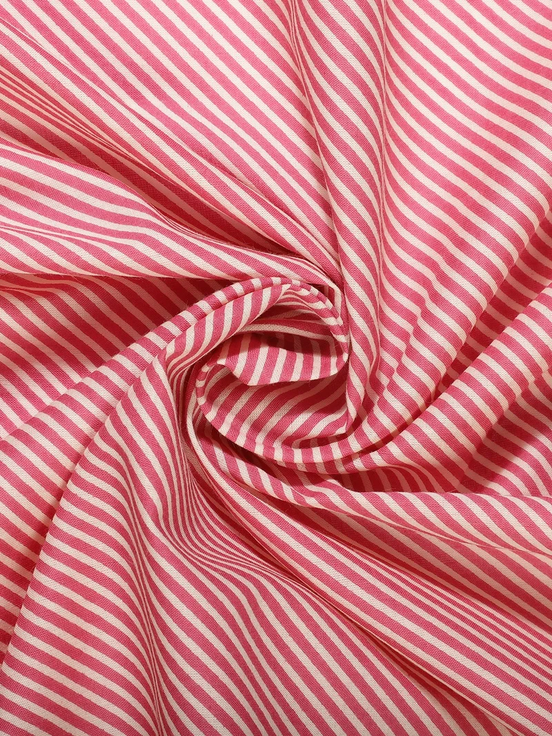 أيه كيه إس Pink Diagonal Stripe Fabric One Meter