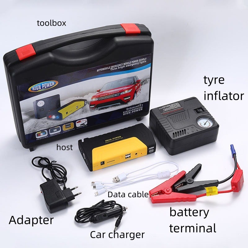 Sale 12V Car Emergency Start Power Car Multi-Function With Air Pump Mobile Battery Charging Treasure - Image 5