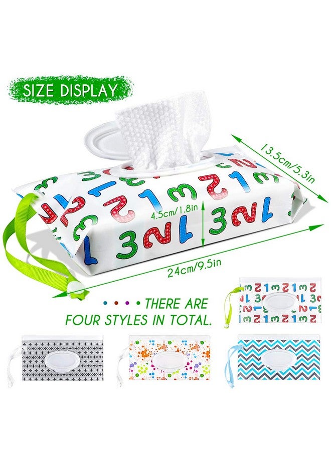 DOERDO DD DOERDO 4 Pieces Portable Wet Wipe Pouch Bags Set, Baby Wipe Holder Reusable Travel Wet Wipe Dispenser Keeps Baby Wipe Fresh and Safe - Image 2