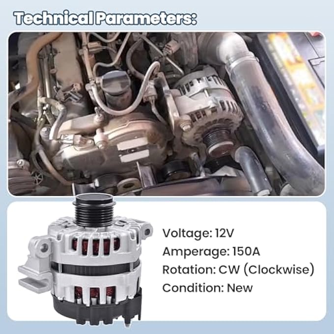 FuseRish 13502988 Alternator 150A Compatible with Chevy Camaro 2010-2012 3.6L, Colorado 2015-2016 3.6L, G-M-C Canyon 2015-2016 3.6L,Replace Number: FG15S026, 11485N, 11485, 11007 AL8876X, 849127 - Image 4
