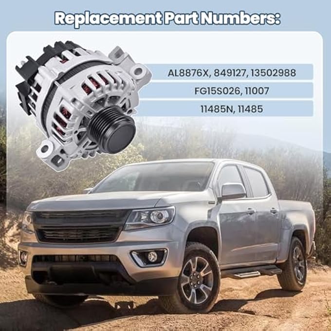 FuseRish 13502988 Alternator 150A Compatible with Chevy Camaro 2010-2012 3.6L, Colorado 2015-2016 3.6L, G-M-C Canyon 2015-2016 3.6L,Replace Number: FG15S026, 11485N, 11485, 11007 AL8876X, 849127 - Image 2