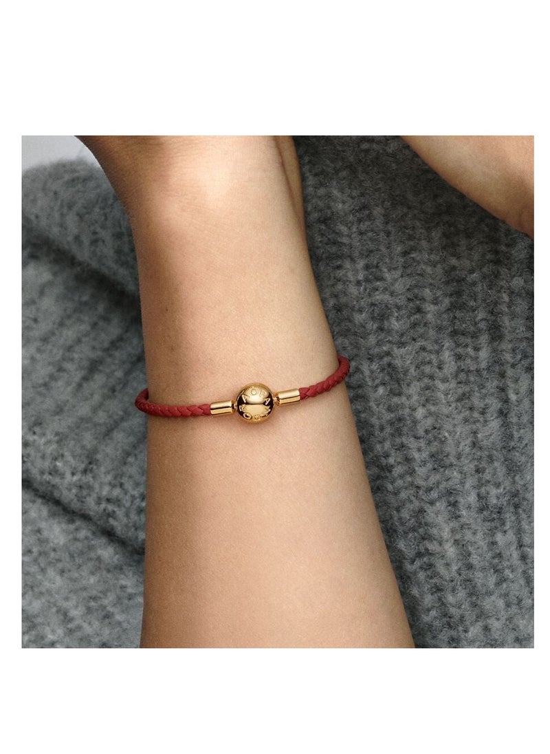 Pandora Violet - Pandora Moments Red Woven Leather Bracelet - Image 1