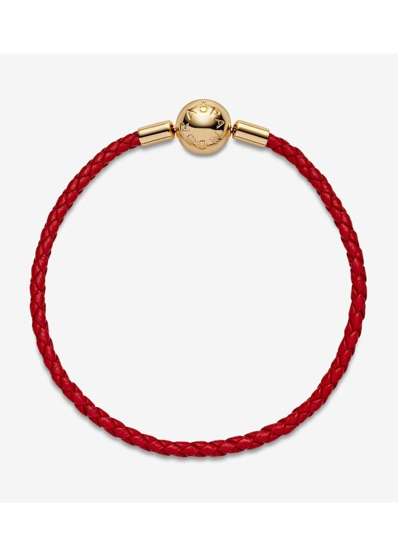 Pandora Violet - Pandora Moments Red Woven Leather Bracelet - Image 1