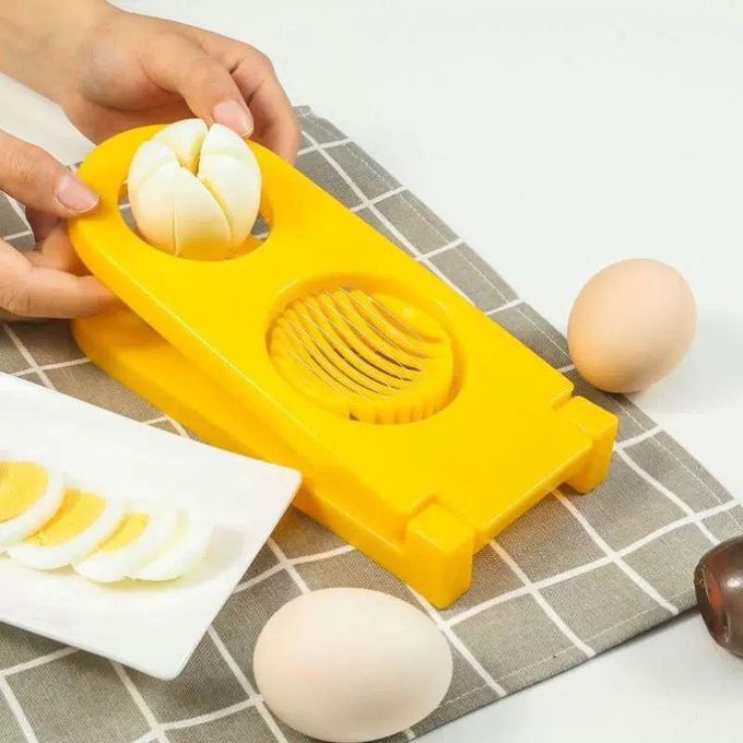 zoba 2-in-1 boiled egg slicer with stainless steel cutting wire. - Image 2