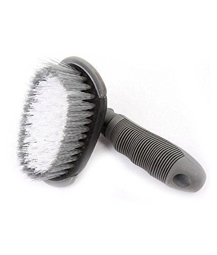 Auto Hub Tyre Cleaning Brush for Car with Long Bristles & Antislip Handle for Car Tire Cleaning & Scrubbing- Pack of 1, Grey, Rubber - Image 3