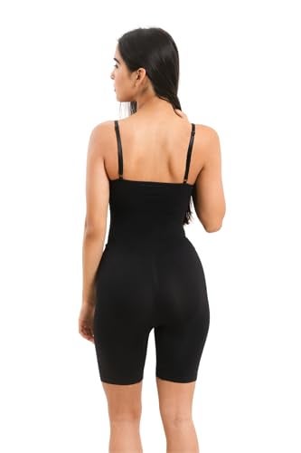 SHAPEMOUR Mid Thigh Bodysuit Bodyshaper, Sculpting Design Shapewear for Women, Body Shaper with Silicone Grip, No Steel Bones for All Day Comfort, Smooth and Seamless Fit (Black, XL) - Image 2