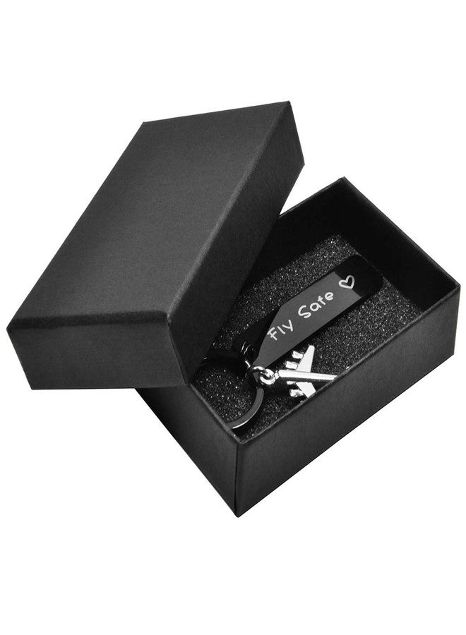 Elechobby Pilot Gift Fly Safe Keychain Traveling Keychain Flight Attendant Gift (Black Fly Safe) - Image 2