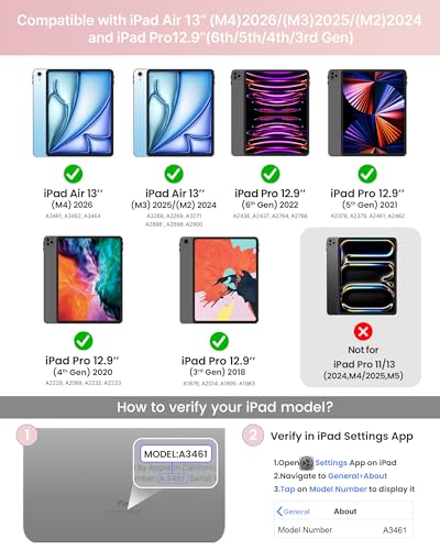 typecase Edge Keyboard Case for iPad Air 13M4M3M2 202620252024 iPad Pro 1296th5th4th3rd Gen Magic Keyboard with 11Color Backlight MultiTouch Trackpad Pencil Holder Rose Gold - Image 3