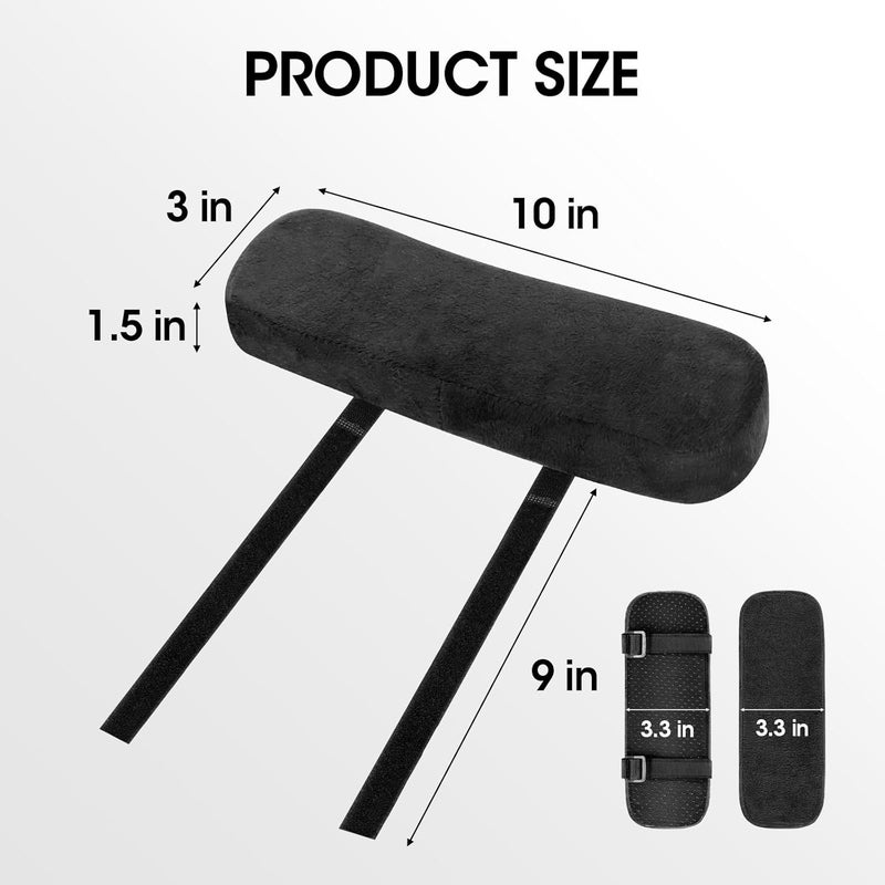 ZNCMRR 2 Pack Office Chair Armrest Pads Covers with Memory Foam Elbow Pillow for Forearm Pressure Relief, Black Arm Rest Covers for Office Chairs, Wheelchair, Comfy Gaming Chair(Black) - Image 4