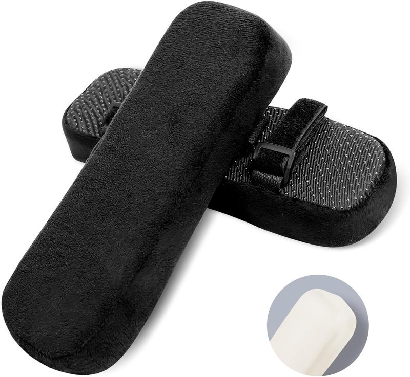 ZNCMRR 2 Pack Office Chair Armrest Pads Covers with Memory Foam Elbow Pillow for Forearm Pressure Relief, Black Arm Rest Covers for Office Chairs, Wheelchair, Comfy Gaming Chair(Black) - Image 1