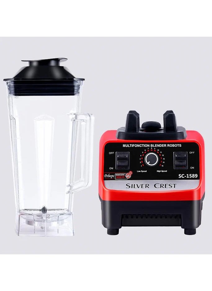 SILVER CREST - High-Speed Blender Mixer Juicer: BPA-Free, Heavy-Duty, 15-Speed, Smart Timer, Ideal for Smoothies, Juices, Ice Crushing, and Food Processing - Image 1