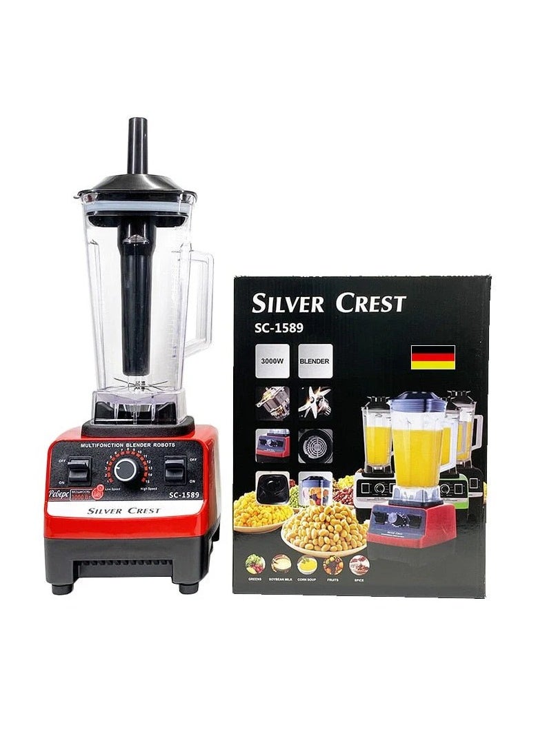 SILVER CREST - High-Speed Blender Mixer Juicer: BPA-Free, Heavy-Duty, 15-Speed, Smart Timer, Ideal for Smoothies, Juices, Ice Crushing, and Food Processing - Image 1