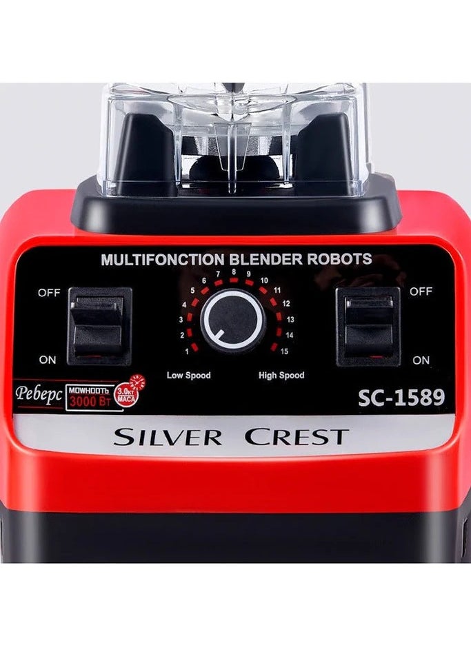 SILVER CREST - High-Speed Blender Mixer Juicer: BPA-Free, Heavy-Duty, 15-Speed, Smart Timer, Ideal for Smoothies, Juices, Ice Crushing, and Food Processing - Image 1