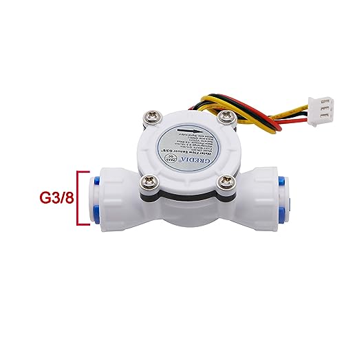 GREDIA 3/8" Quick Connect Water Flow Sensor Food-Grade Switch Hall Effect Flowmeter Fluid Meter Counter 0.3-10L/min - Image 3