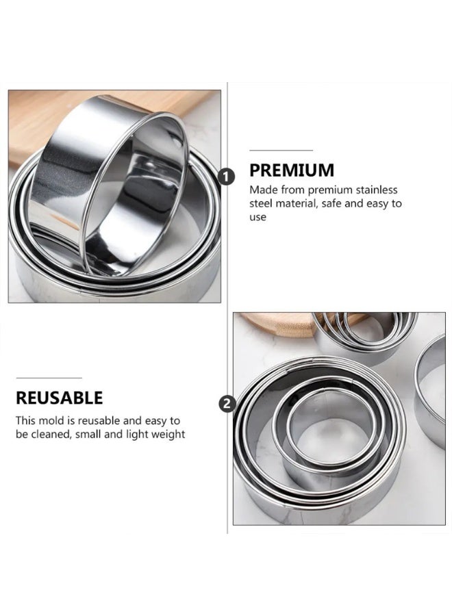 12pcs Biscuit Mold Stainless Steel Round Dough Cutter Cookie Cutter Set Baking Circle Pastry Mould - Image 4