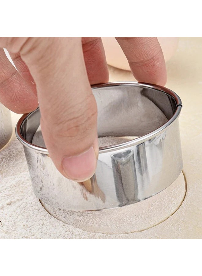 12pcs Biscuit Mold Stainless Steel Round Dough Cutter Cookie Cutter Set Baking Circle Pastry Mould - Image 5