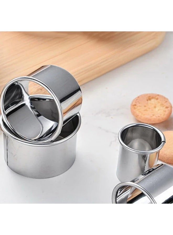 12pcs Biscuit Mold Stainless Steel Round Dough Cutter Cookie Cutter Set Baking Circle Pastry Mould - Image 3