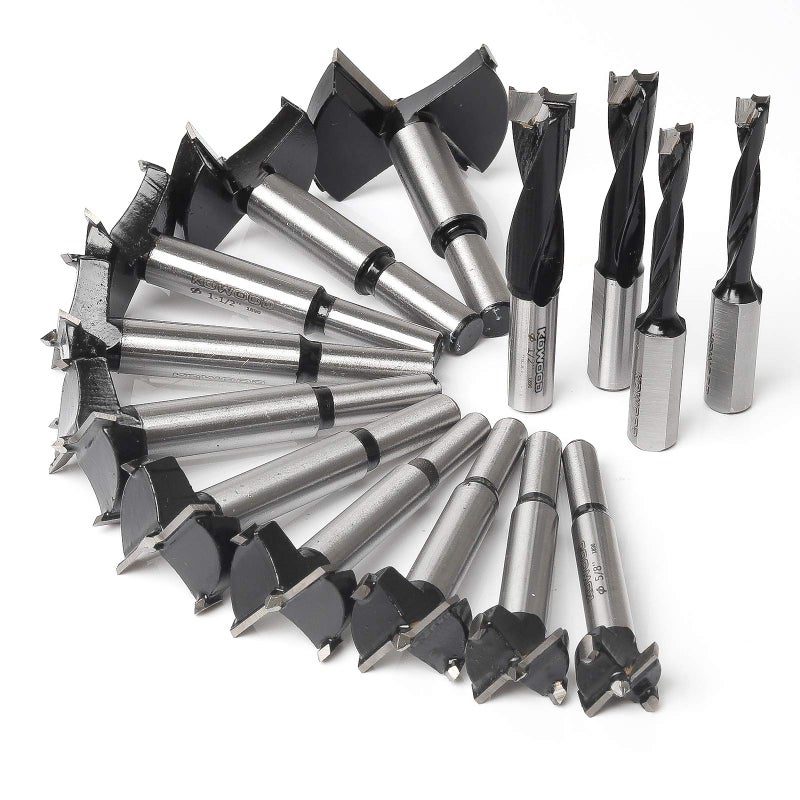 KOWOOD Forstner Bit Set, Wood Drilling, w/Carbide Tipped 14 Piece Set by KOWOOD - Image 1