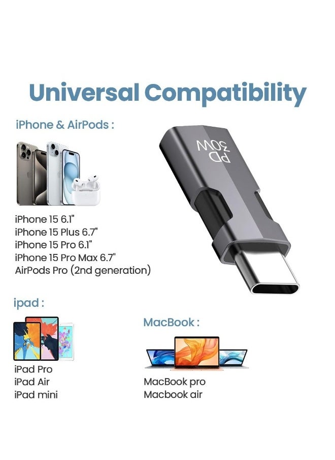 Generic - 2 Pcs USB C to Lightning Adapter with 30W PD Support Fast Charging Notebook 65W charging USB C Adapter Female to Lightning  Male USB Type C Converter Fit Compatible with iPhone 15 Pro iPad Series - Image 1