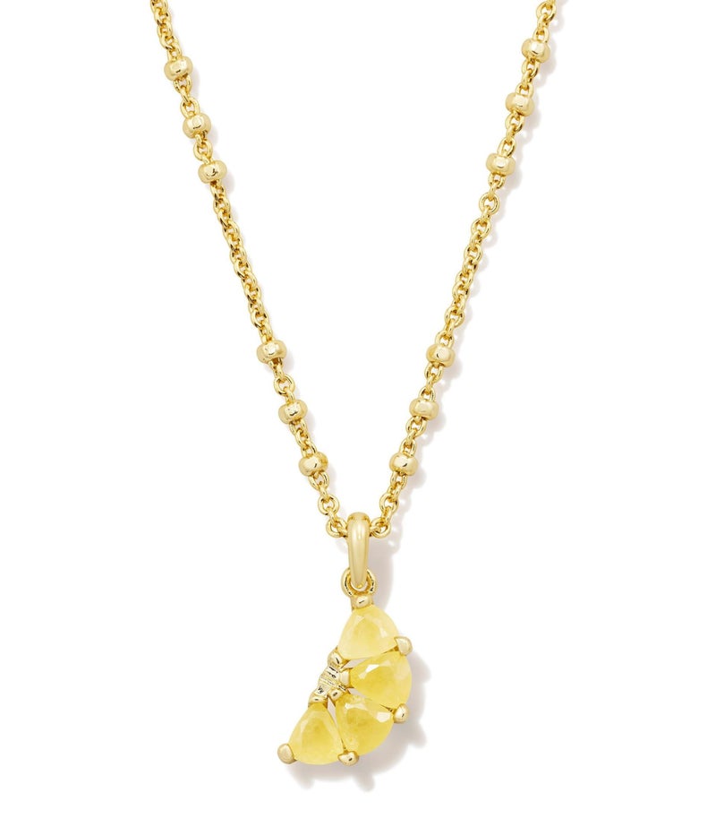 Kendra Scott Lemon Short Pendant Necklace, 14K Gold-Plated Brass, Fashion Jewelry for Women, Yellow Opalite Glass - Image 1