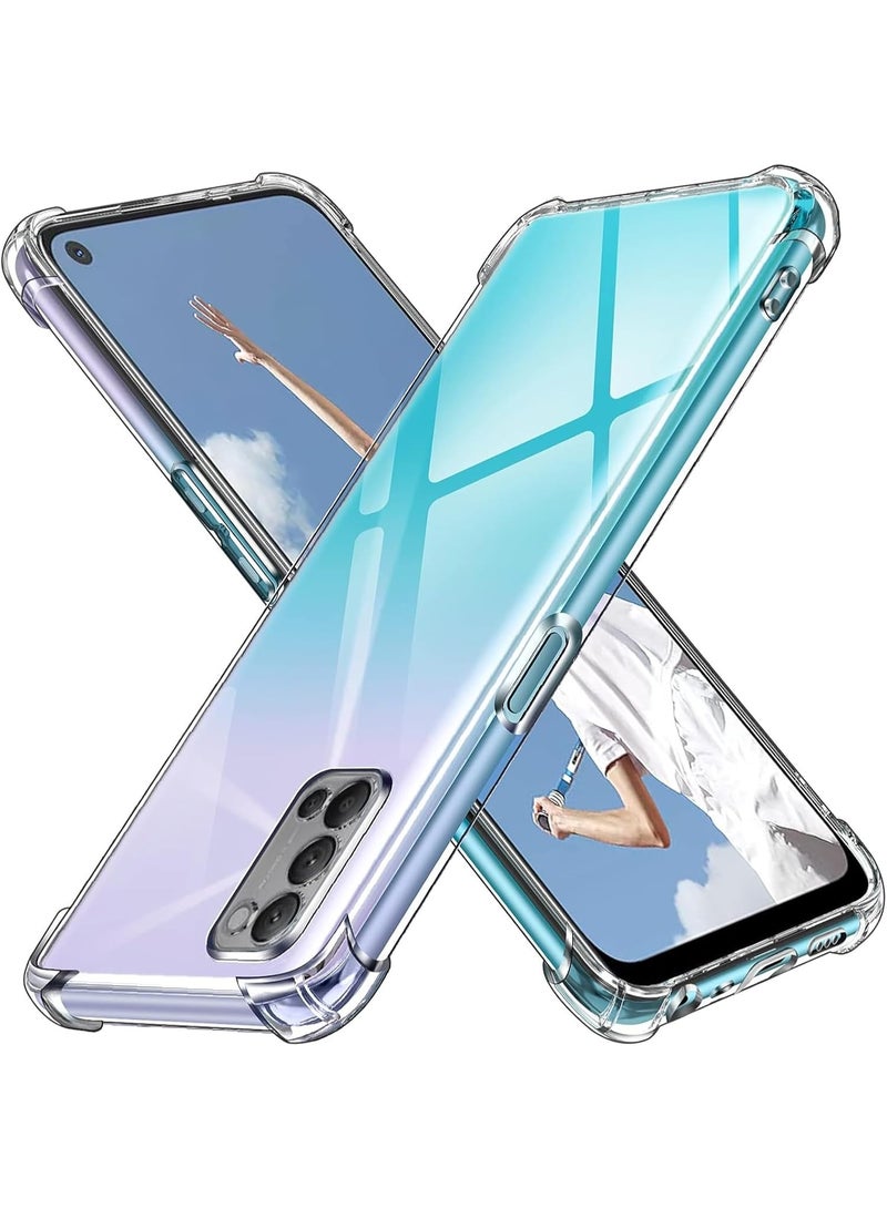 جراب متوافق مع Oppo A52 / A72 / A92، غطاء سيليكون شفاف TPU Gorilla مضاد للصدمات وواقي للكاميرا وزوايا مقاومة للصدمات - شفاف - Image 1